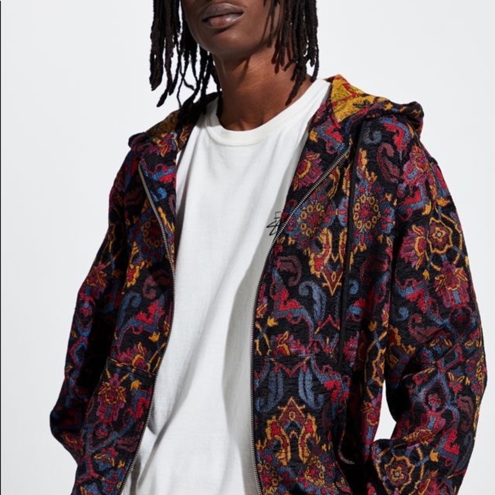 URBAN OUTFITTERS JACQUARD HOODIE JACKET.